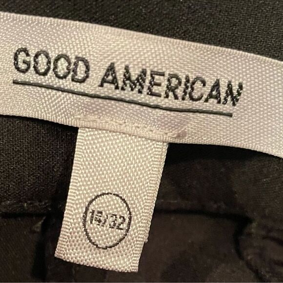 Good American Exec Flared Leg Side Slit Trouser Pant Black Plus size 14 / 32 - Picture 5 of 7